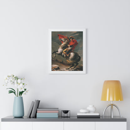 Historical Napoleon Bonaparte at the Great St. Bernard Mountain Alps Painting Poster