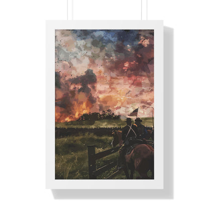 Historical Civil War Sunset Framed Poster