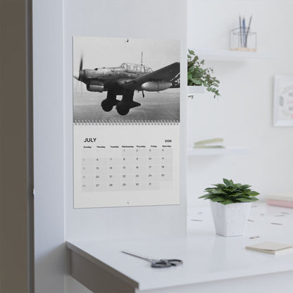 Vintage World War 2 Bomber 2026 (Grid Style) Calendar