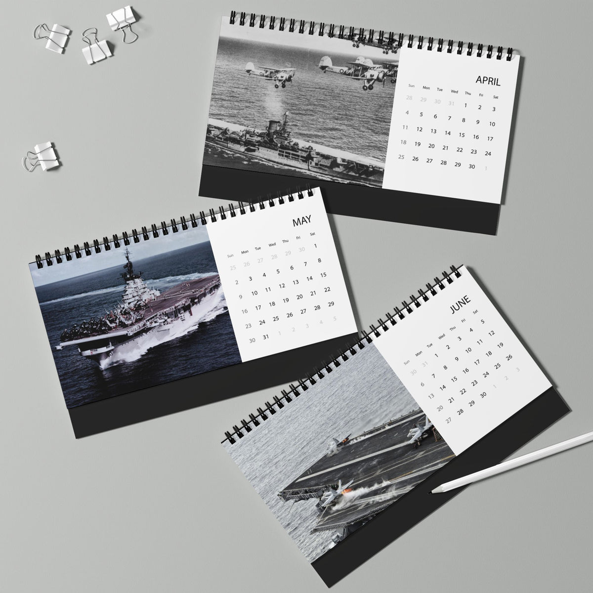 Naval Aircraft Carrier Desktop Calendar 2027