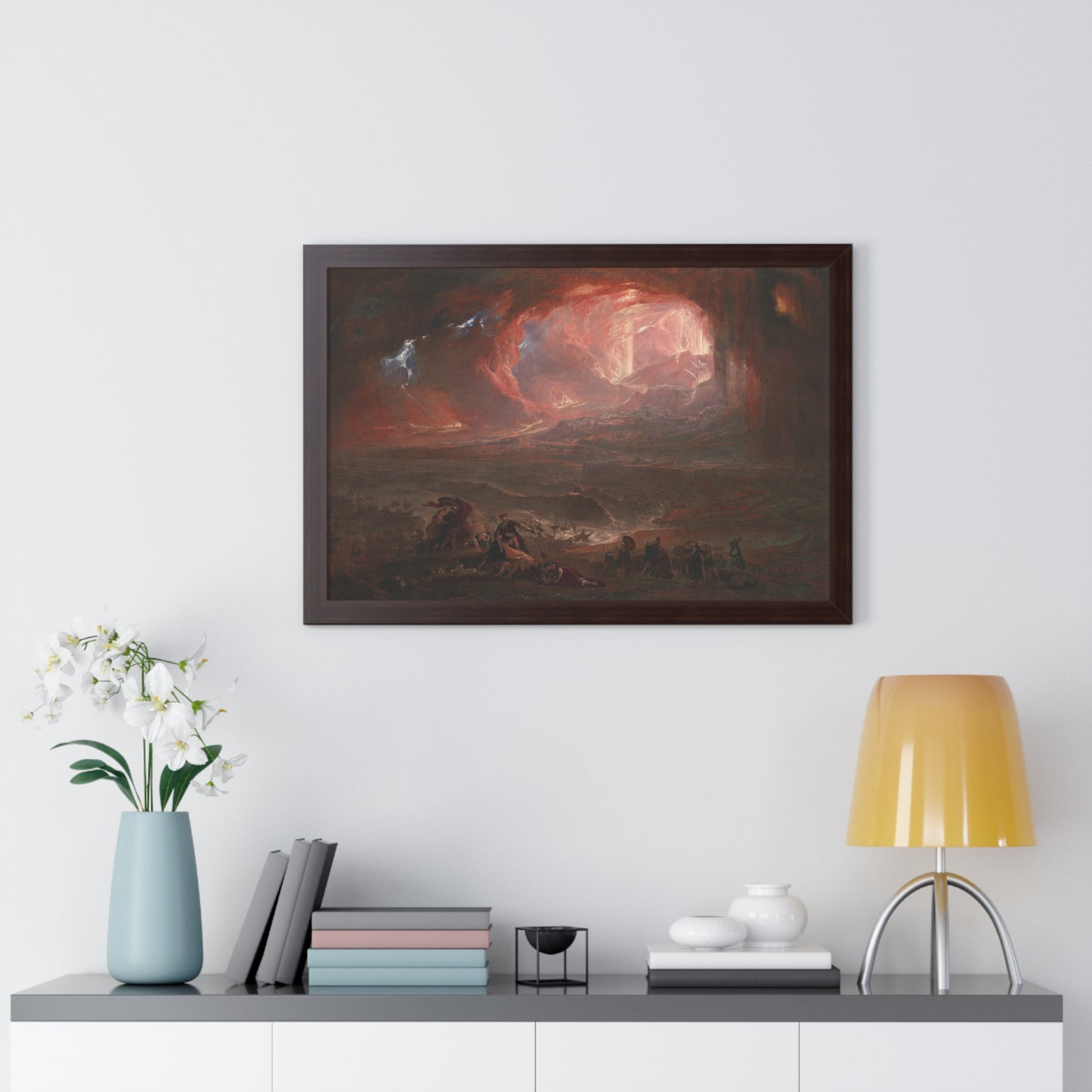 Historical Destruction of Pompeii and Herculaneum Framed Painting Poster