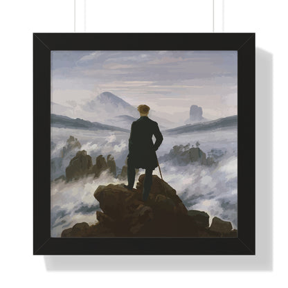 Historical Wanderer above the Fog Framed Painting Framed