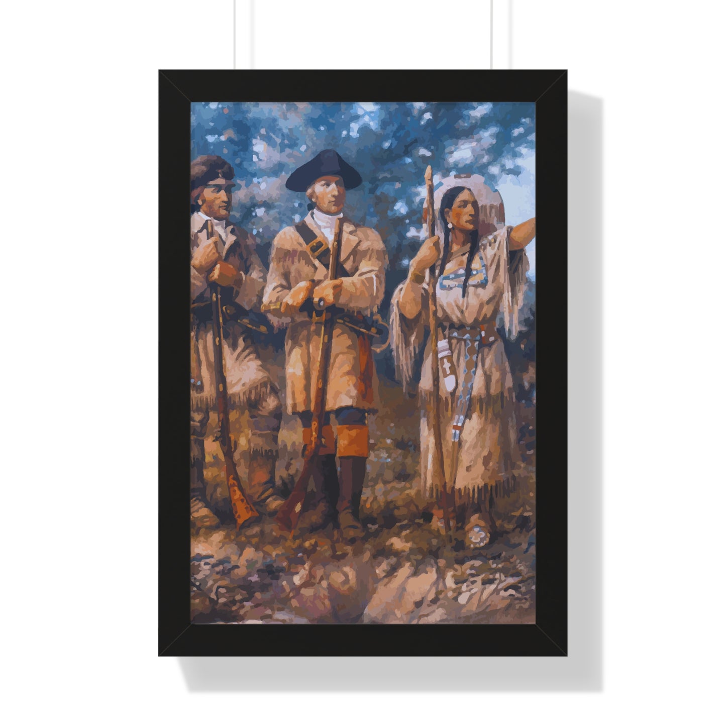 Meriwether Lewis, William Clark, and Sacagawea Framed Painting Poster