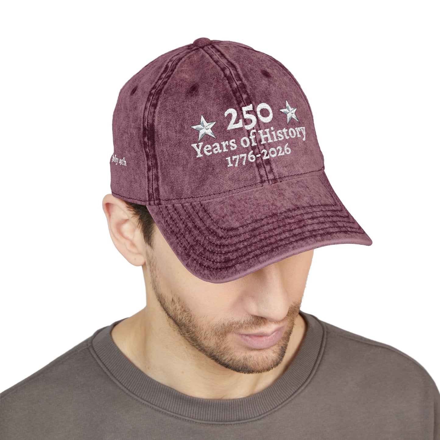 250 Years of History 1776-2026  Embroidered Vintage Hat