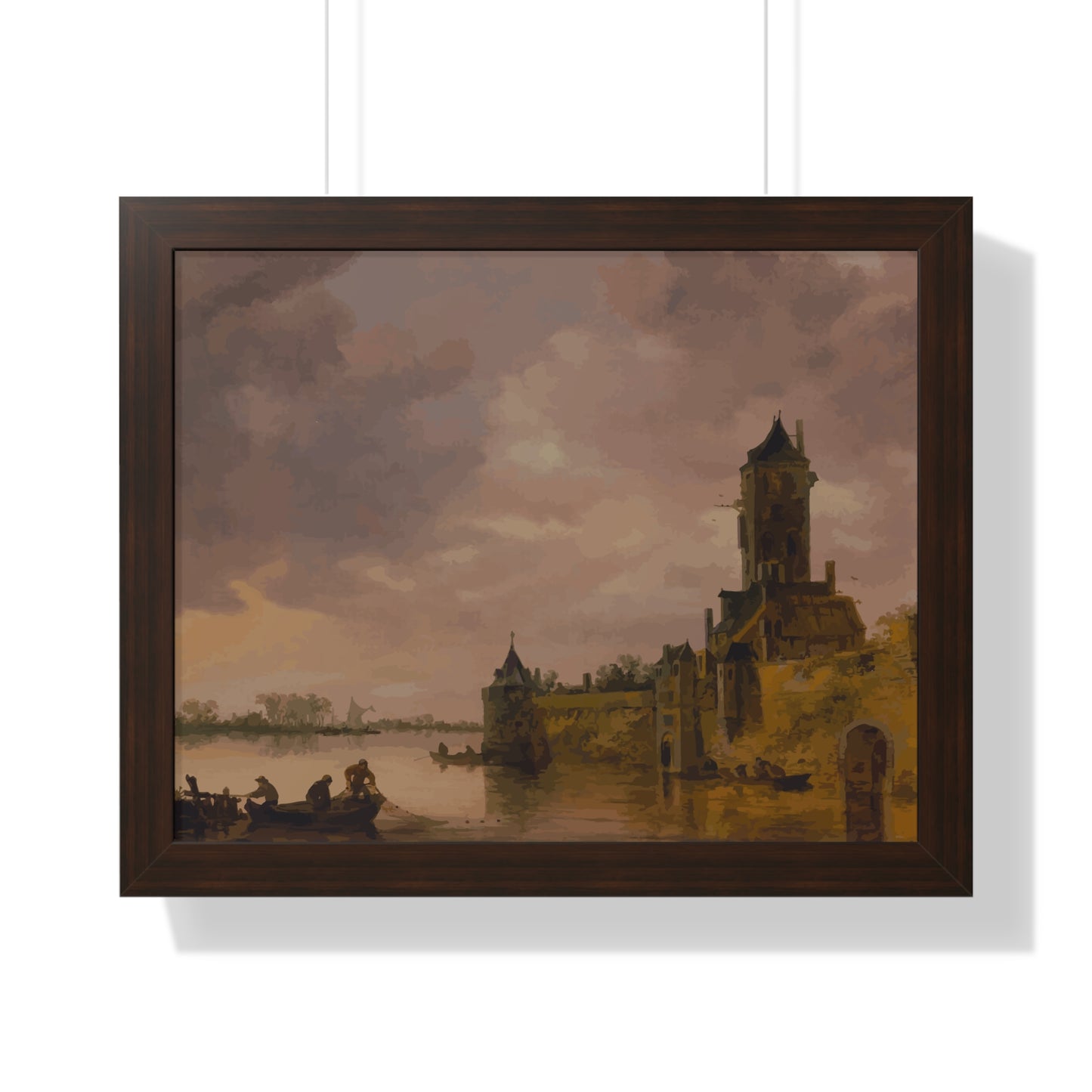 Castle by the Lake Framed Painting Poster