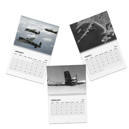Vintage World War 2 Bomber 2026 (Grid Style) Calendar