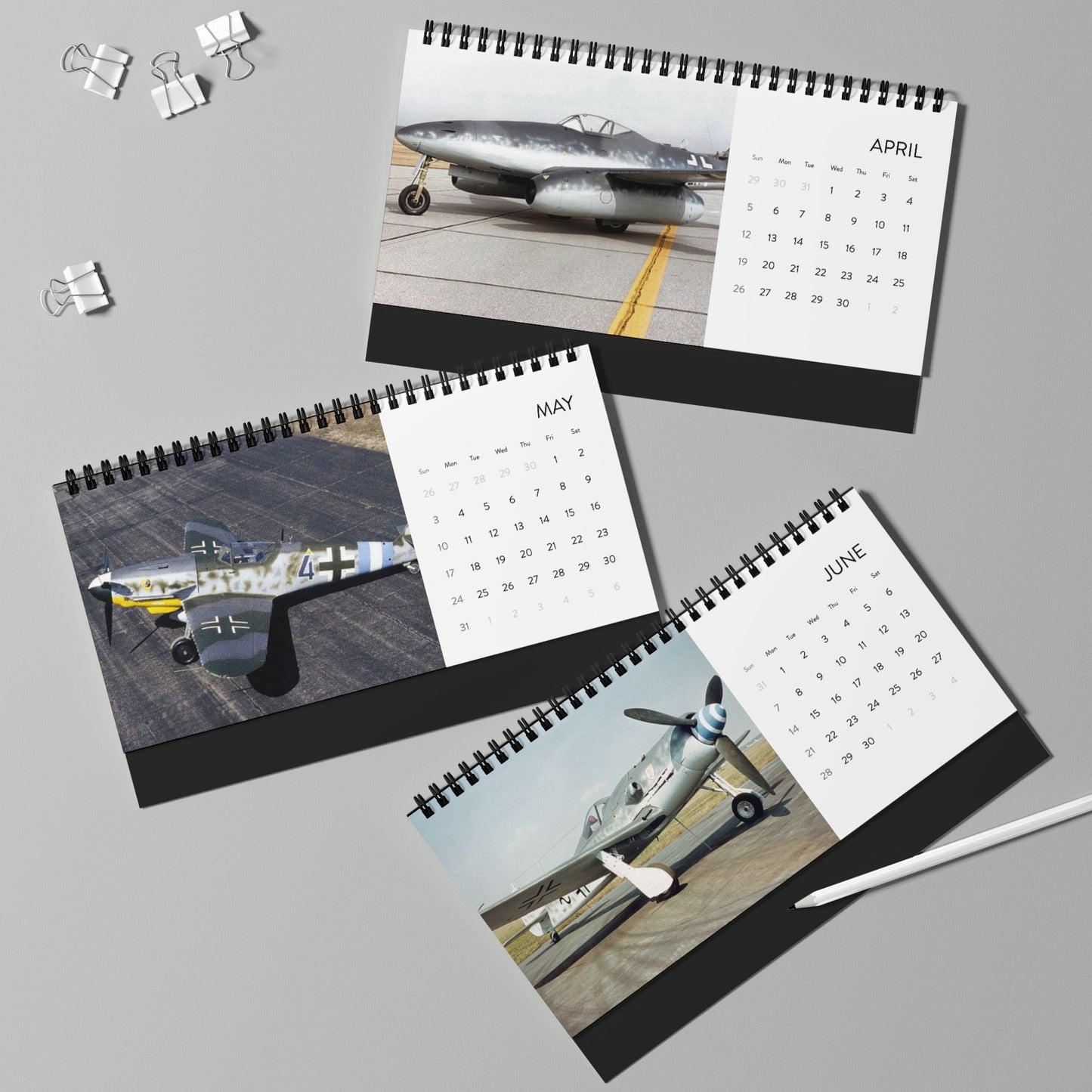 Vintage World War 2 Aircraft 2026 Desktop Calendar