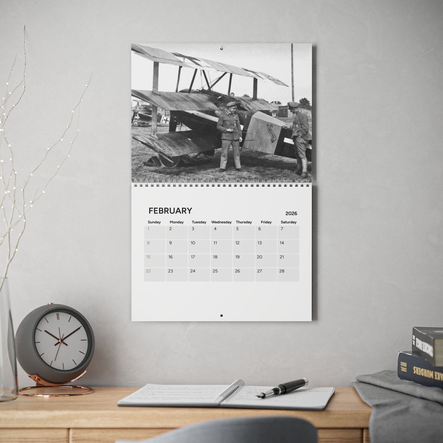 Aircraft Throughout History (Grid Style) 2026 Calendar