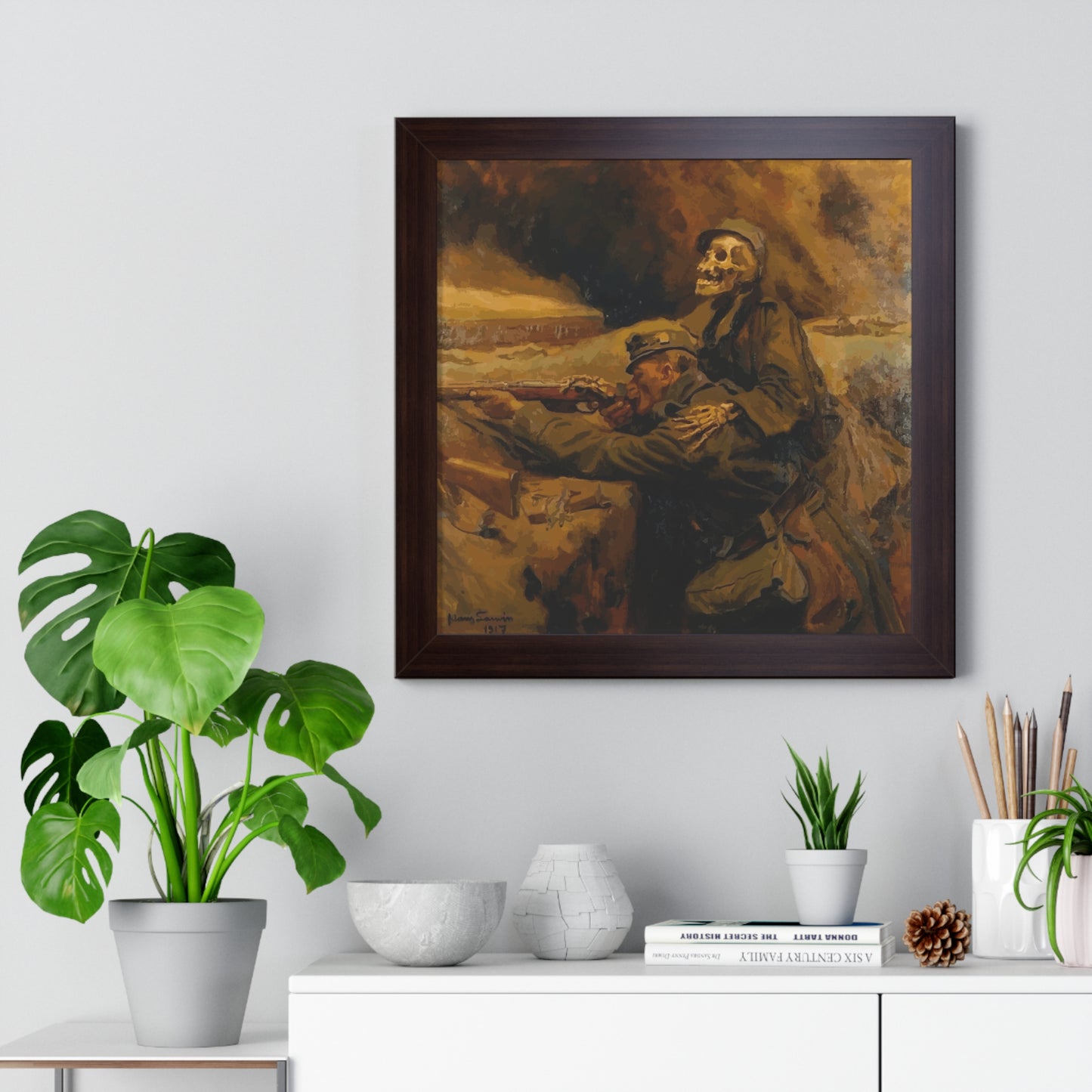 Death and the Soldier Framed Painting Poster