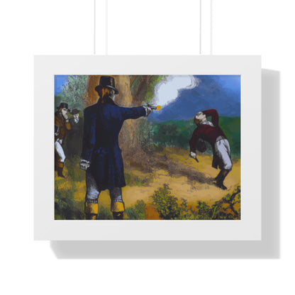 Alexander Hamilton Aaron Burr Duel Framed Painting Poster