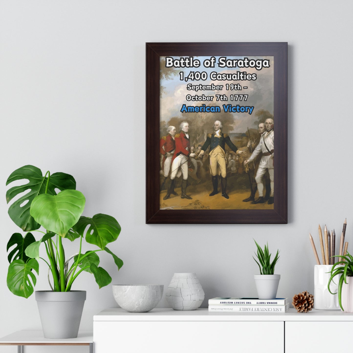 Historical Battle of Saratoga Framed Poster