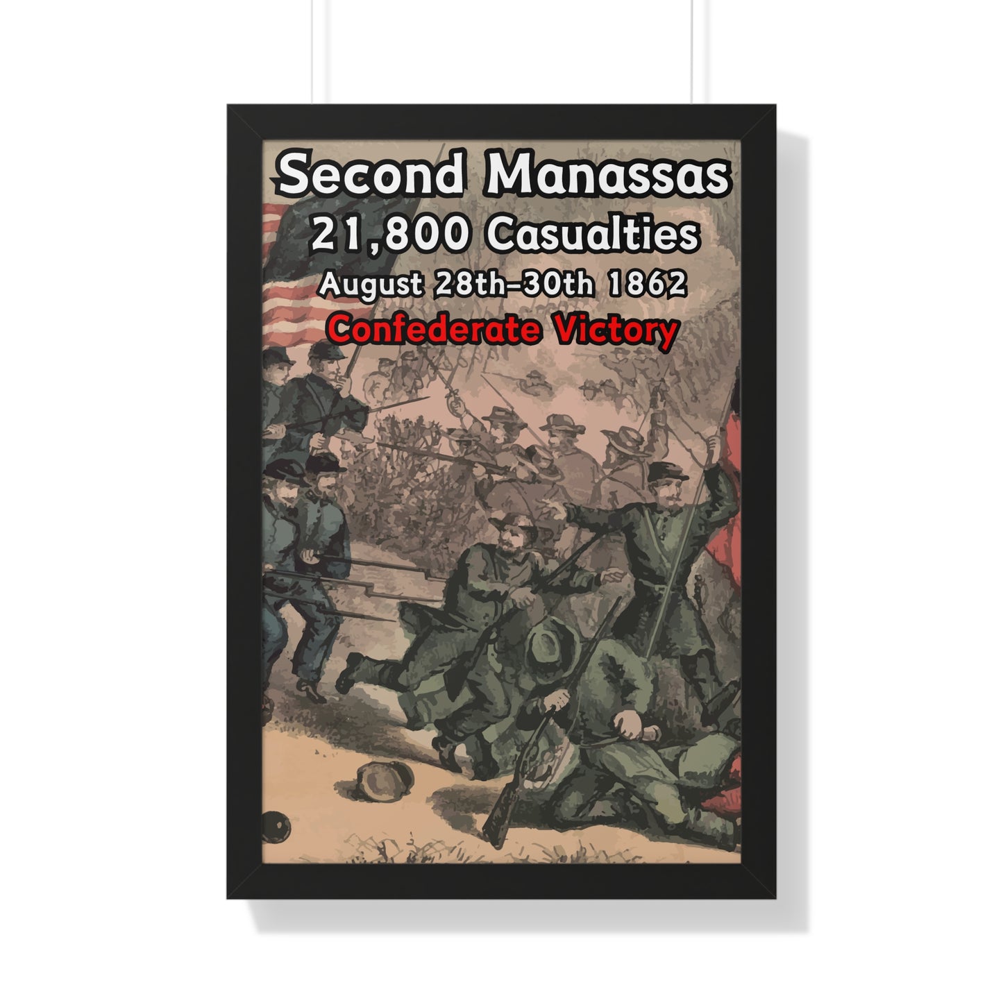 Historical Battle of Second Manassas Framed Poster