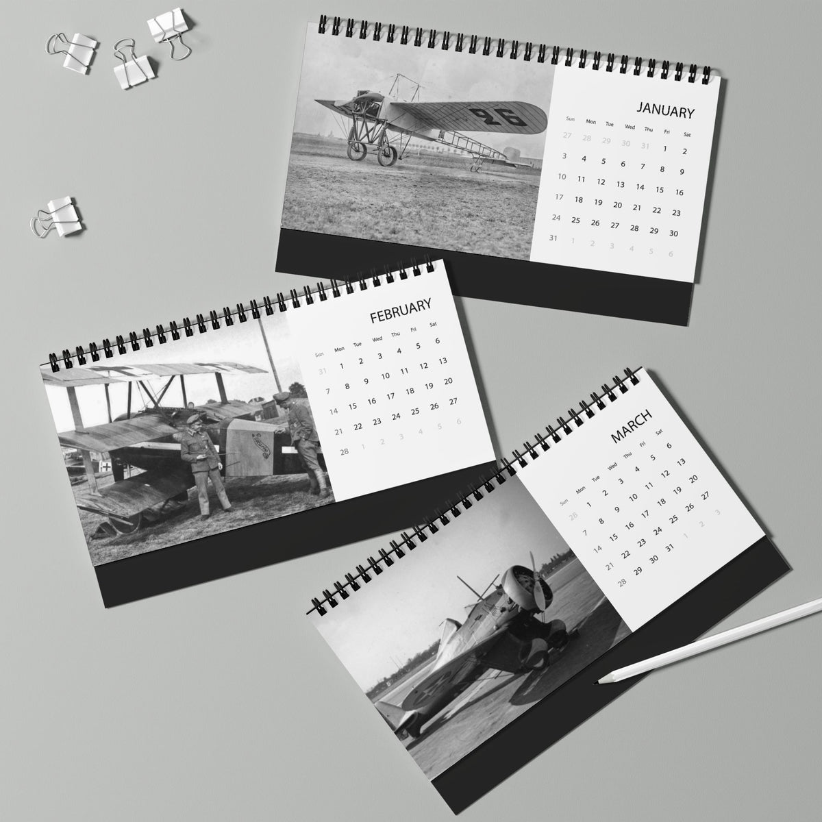 Aircraft Throughout History 2027 Desktop Calendar