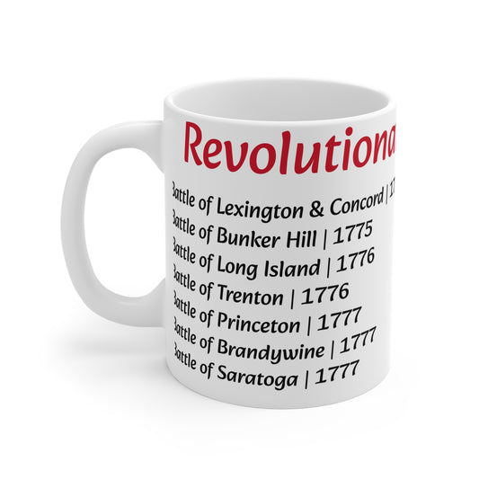 Revolutionary War Battles List Mug