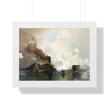 CSS Virginia vs USS Monitor | Civil War Ironclad Battle Poster