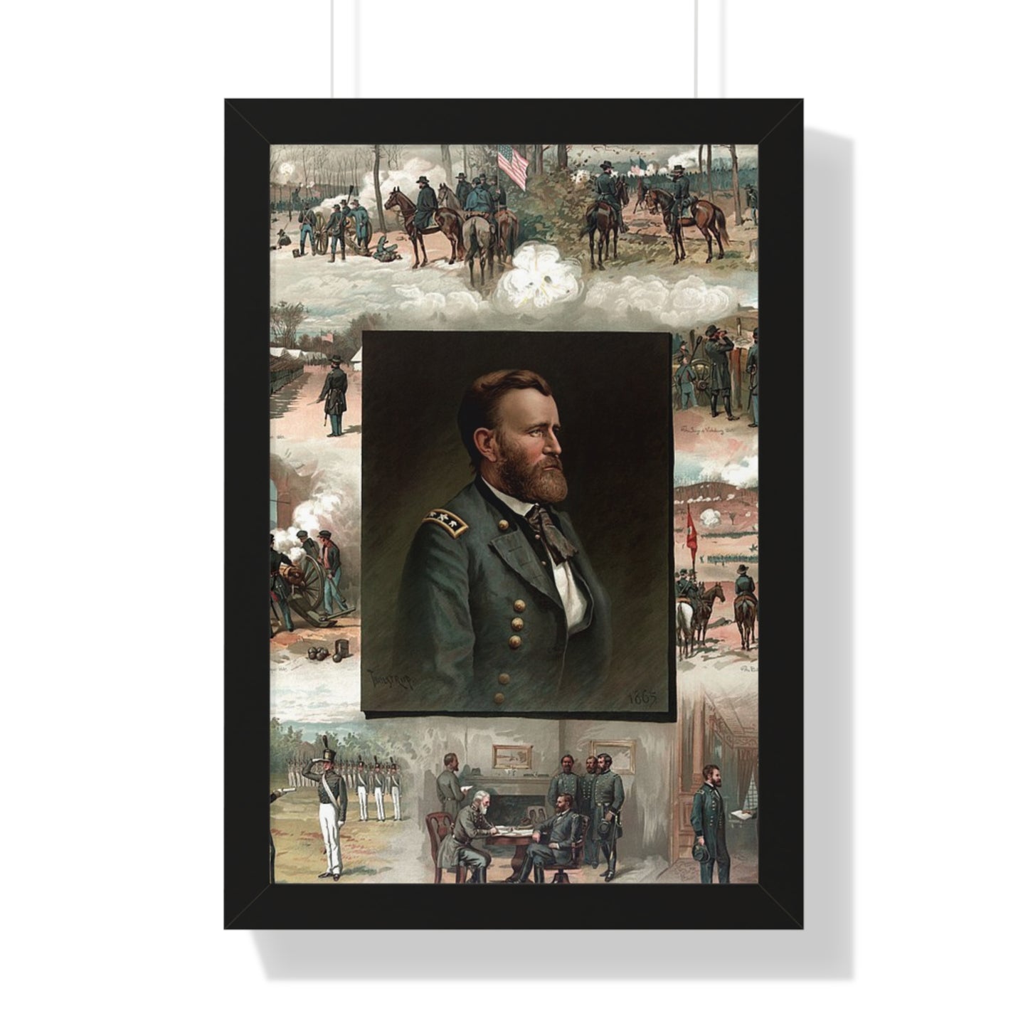 Historical Ulysses S. Grant from West Point to Appomattox Framed Painting Poster