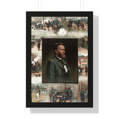 Historical Ulysses S. Grant from West Point to Appomattox Framed Painting Poster