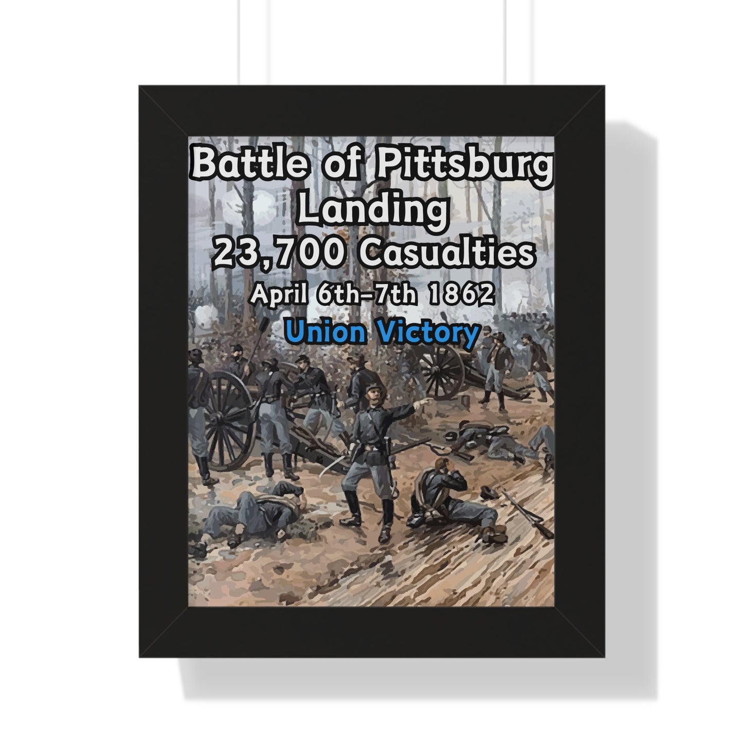 Gerahmtes Poster Historische Schlacht von Pittsburg Landing