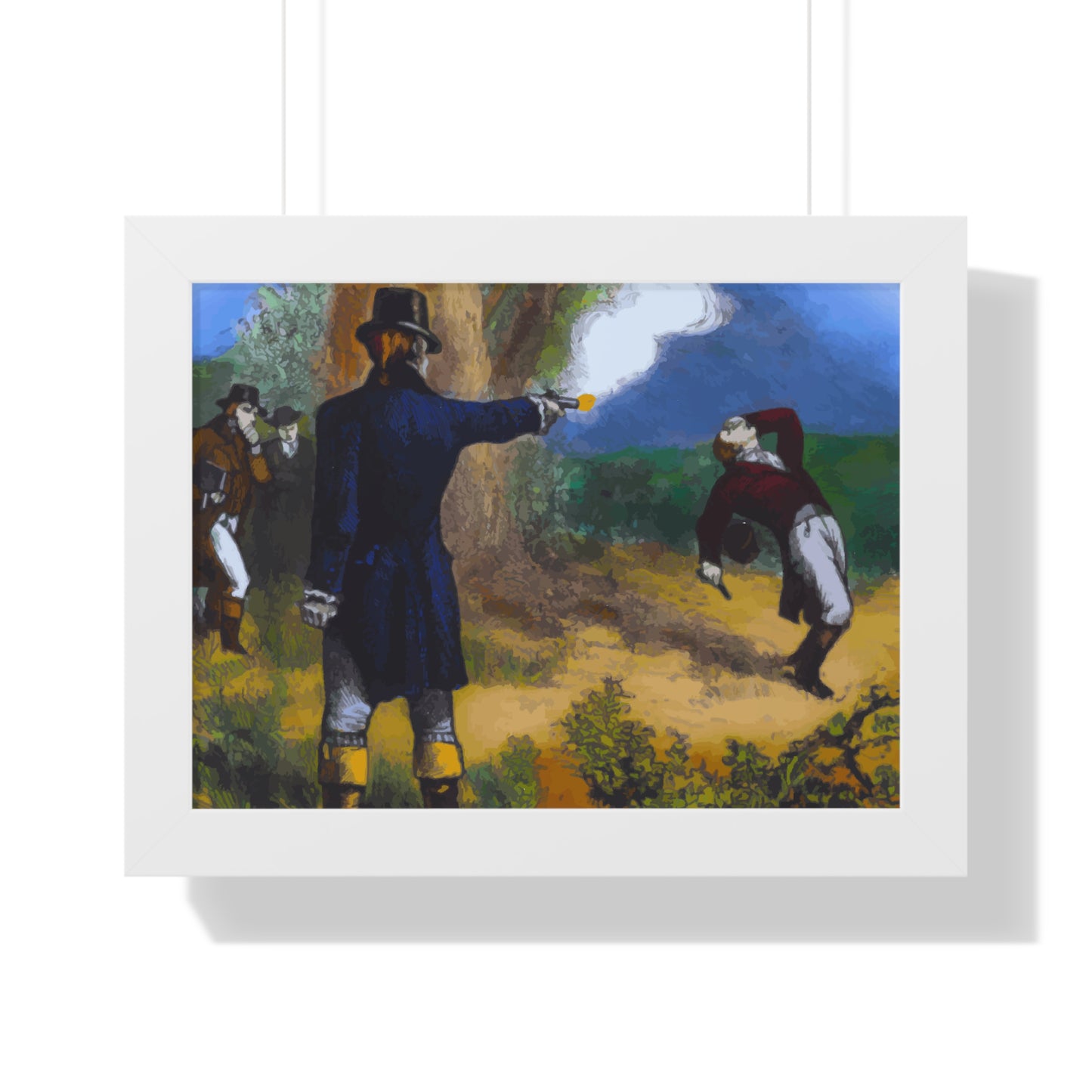 Alexander Hamilton Aaron Burr Duel Framed Painting Poster