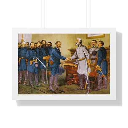 General Robert E. Lee surrenders at Appomattox Court House Framed Painting Poster