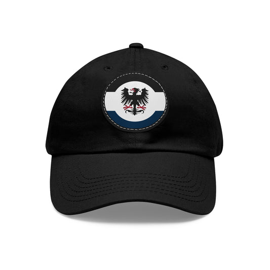 Prussian Blue Flag on a Leather Patch Hat