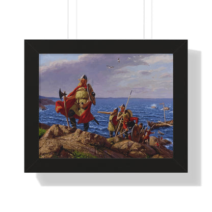 Leif Erikson Discovers America Framed Painting Poster