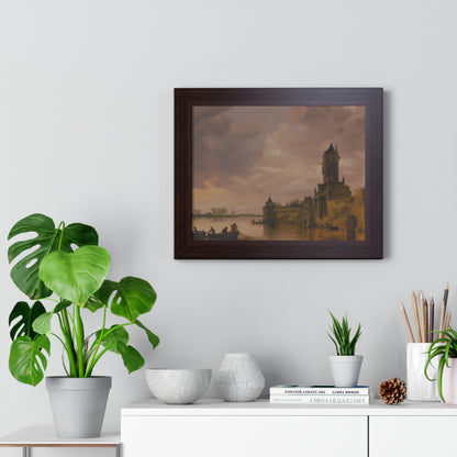 Castle by the Lake Framed Painting Poster