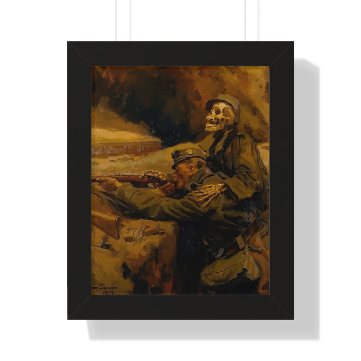 Death and the Soldier Framed Painting Poster