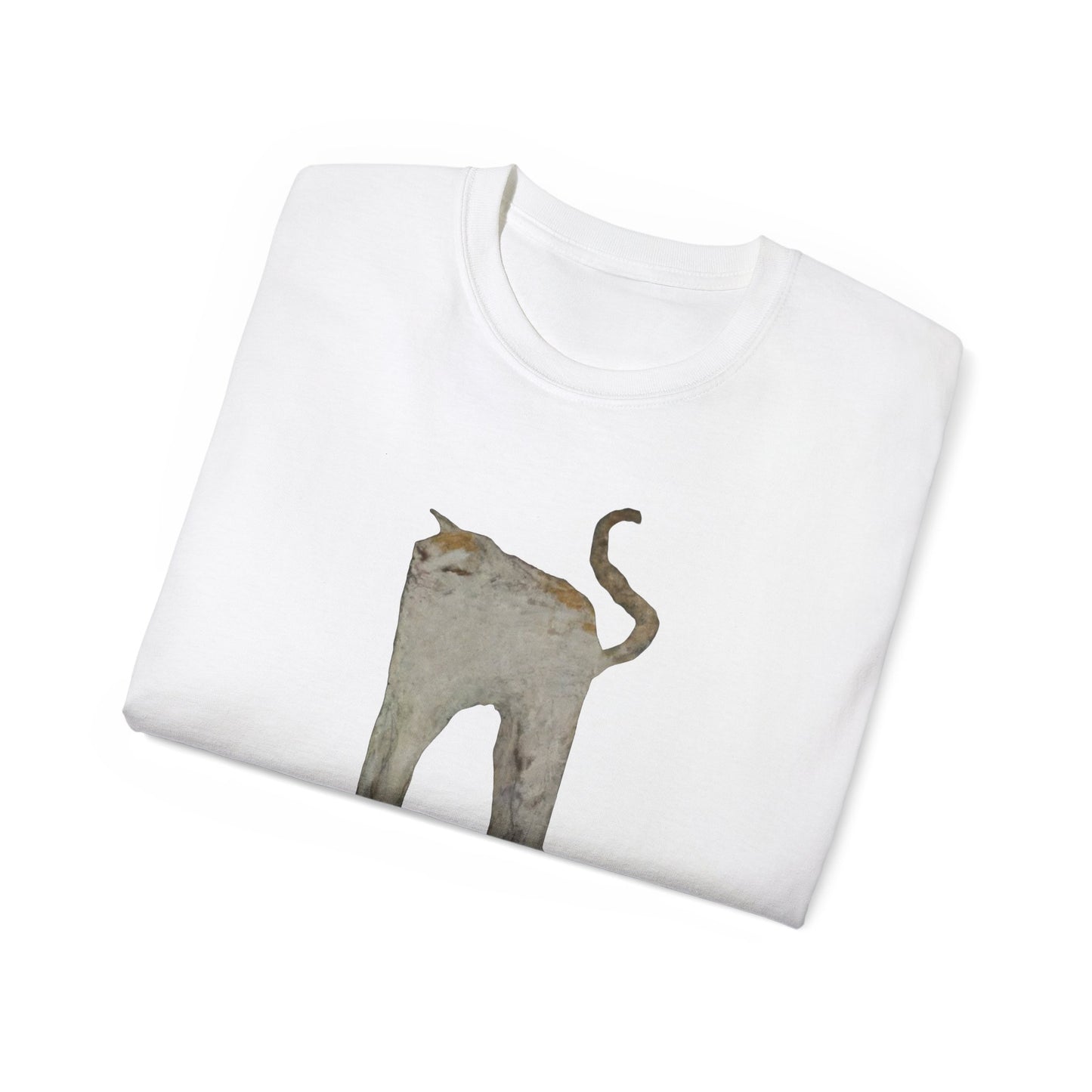 The White Cat Cutout Painting Unisex Ultra Cotton Shirt