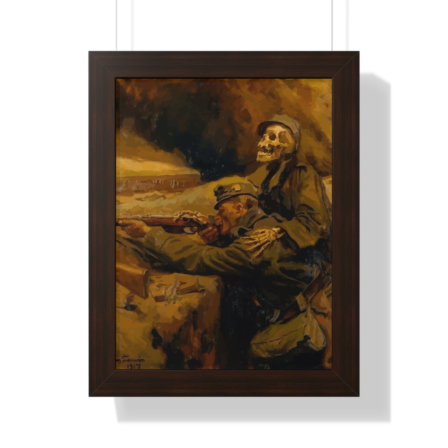 Death and the Soldier Framed Painting Poster