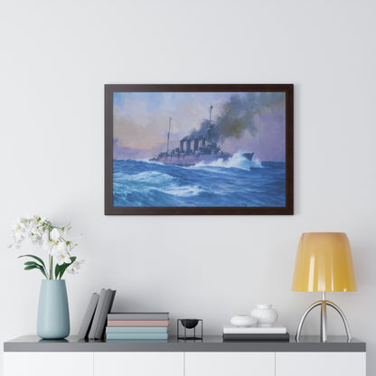 HMS Southampton at the Battle of Jutland Framed Painting Poster