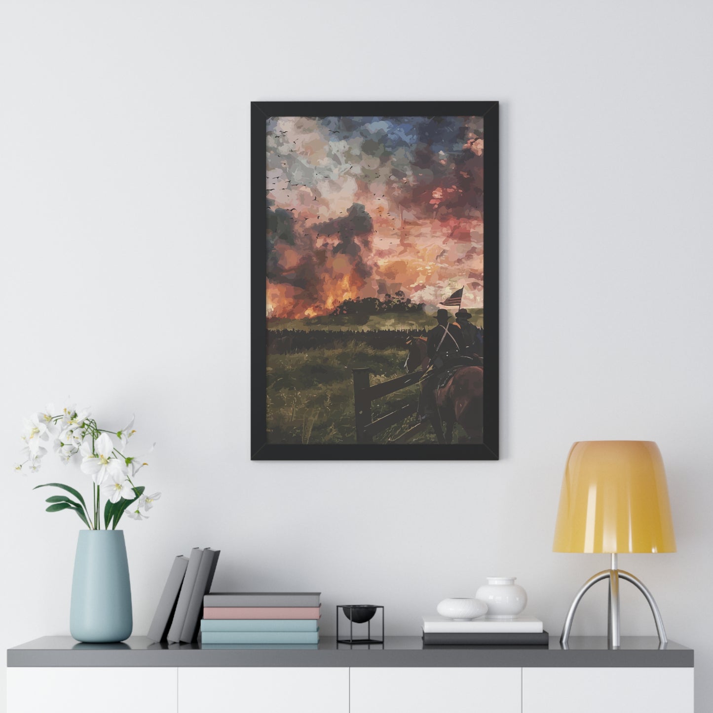 Historical Civil War Sunset Framed Poster