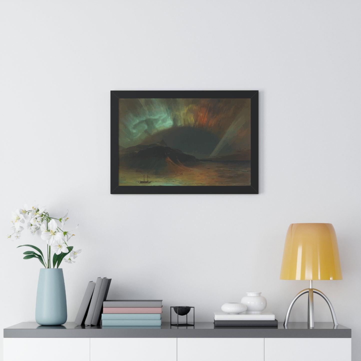 Historical Aurora Borealis Framed Painting Poster