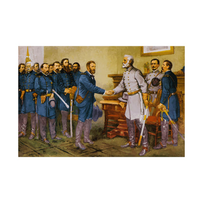 General Robert E. Lee surrenders at Appomattox Court House Matte Painting Poster