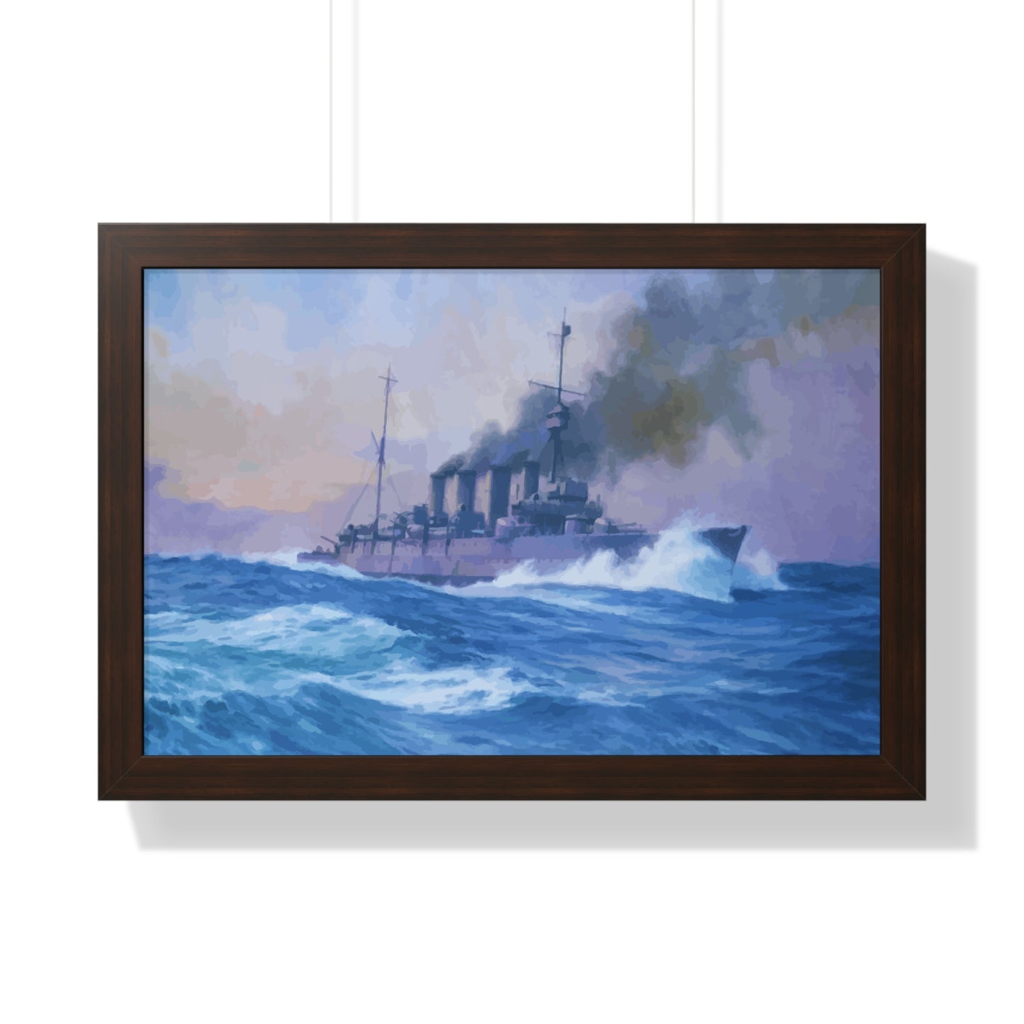 HMS Southampton at the Battle of Jutland Framed Painting Poster