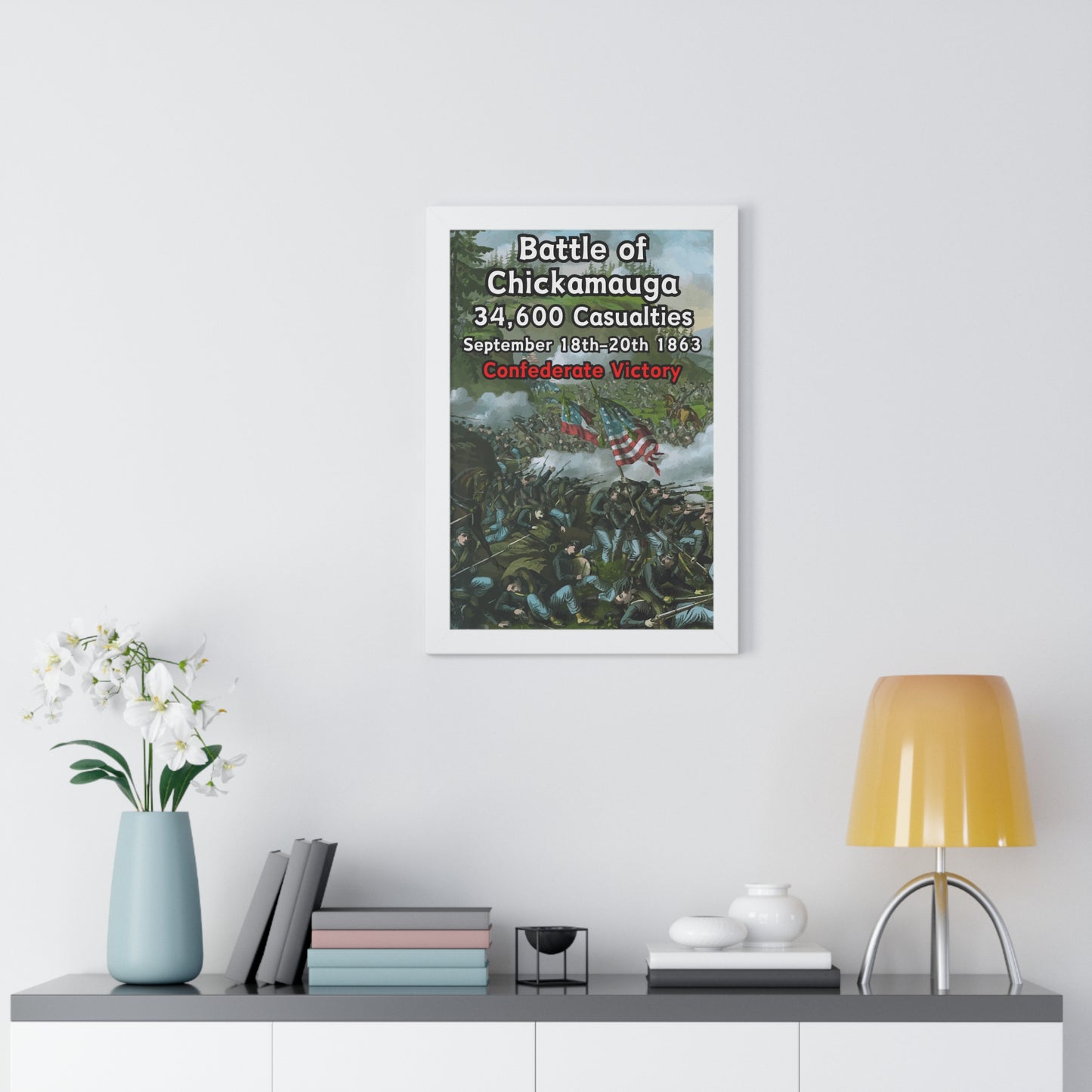 Gerahmtes Poster Historische Schlacht von Chickamauga