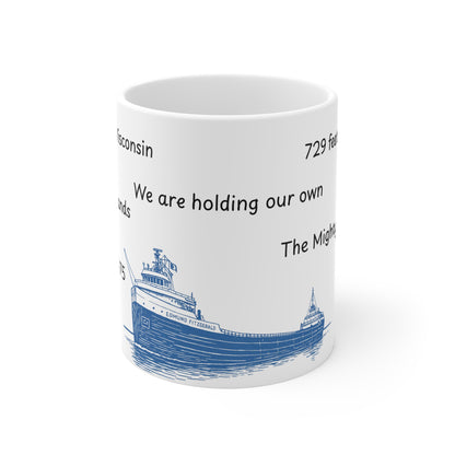 SS Edmund Fitzgerald Mug – Great Lakes Shipwreck History Coffee Cup 11oz