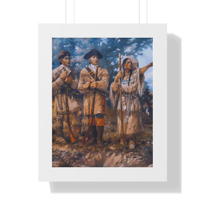 Meriwether Lewis, William Clark, and Sacagawea Framed Painting Poster