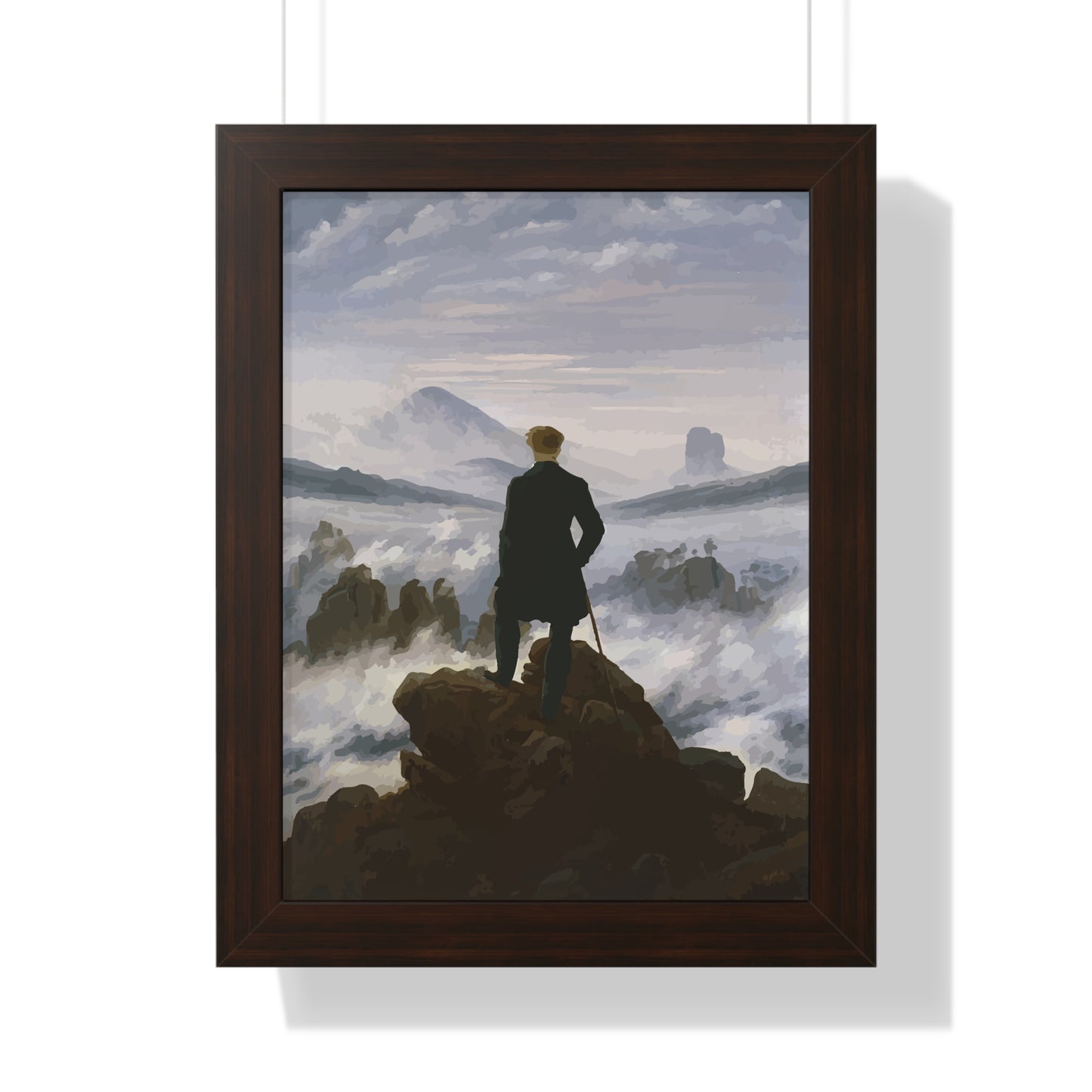 Historical Wanderer above the Fog Framed Painting Framed