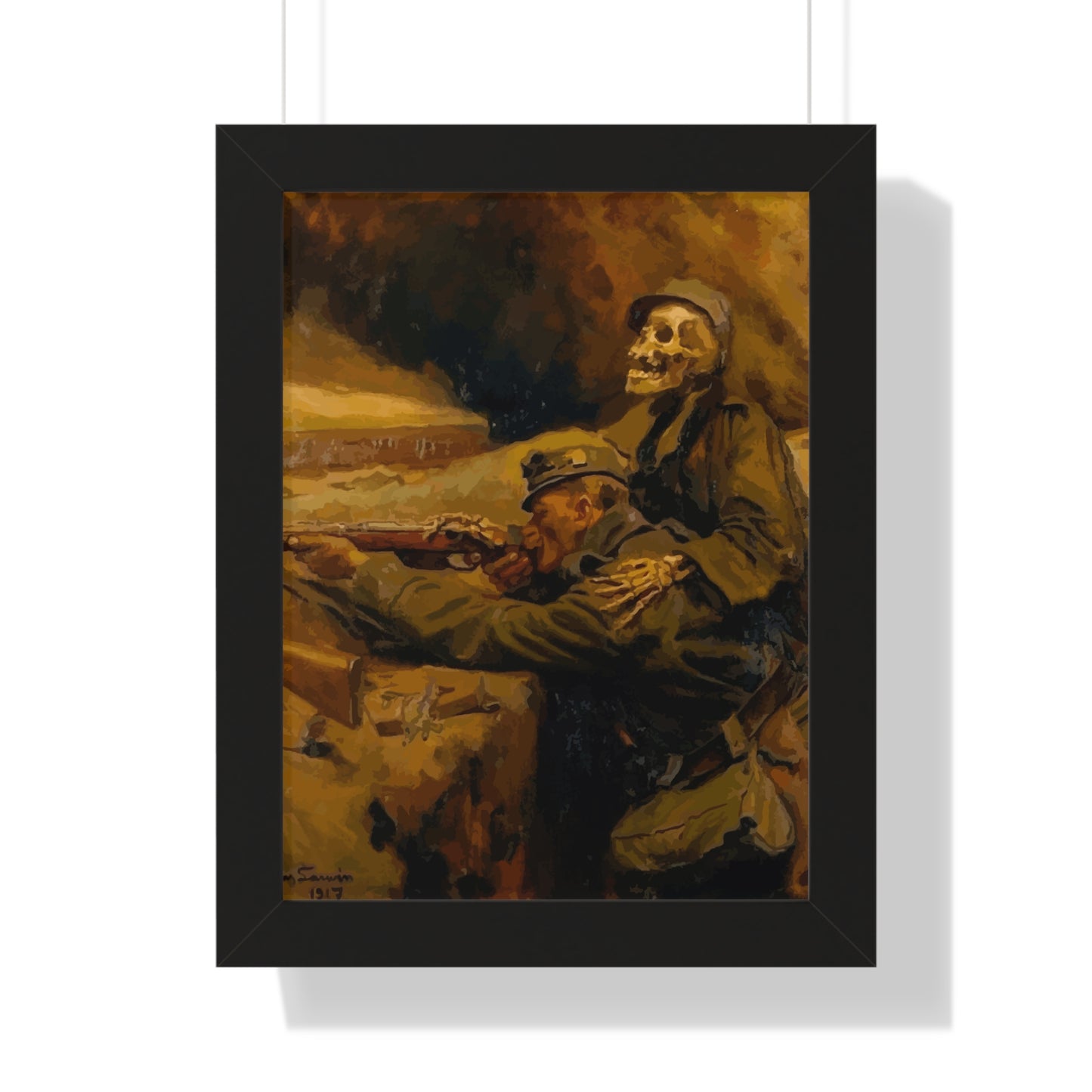 Death and the Soldier Framed Painting Poster