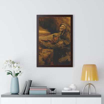 Death and the Soldier Framed Painting Poster