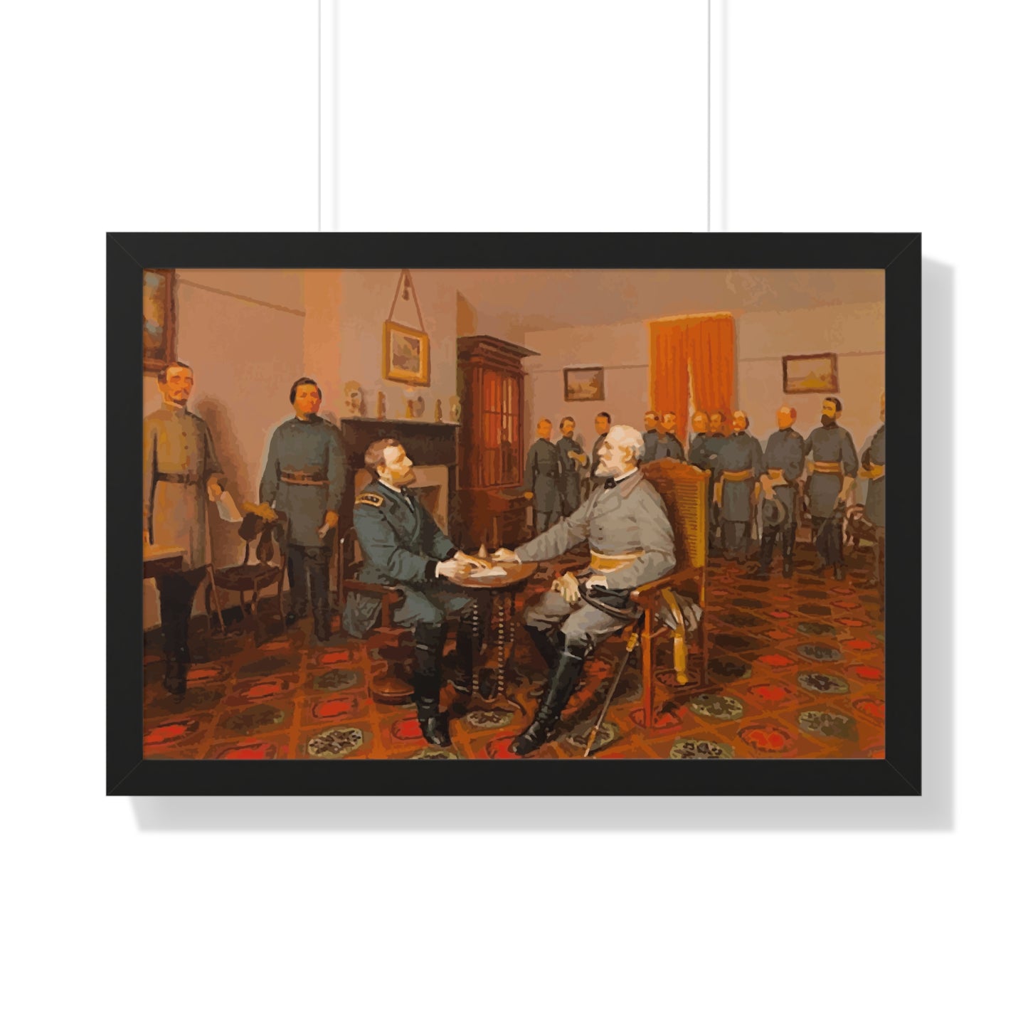 Robert E. Lee's Surrender at Appomattox Framed Painting Poster