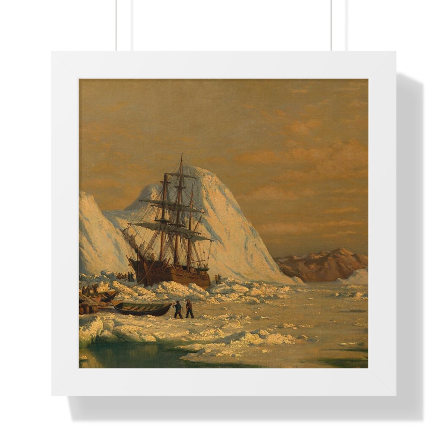 Historical An Incident of Whaling Framed Painting Poster