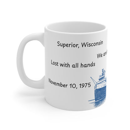 SS Edmund Fitzgerald Mug – Great Lakes Shipwreck History Coffee Cup 11oz