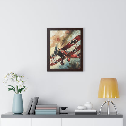 Gerahmtes Poster Red Baron Flugzeug