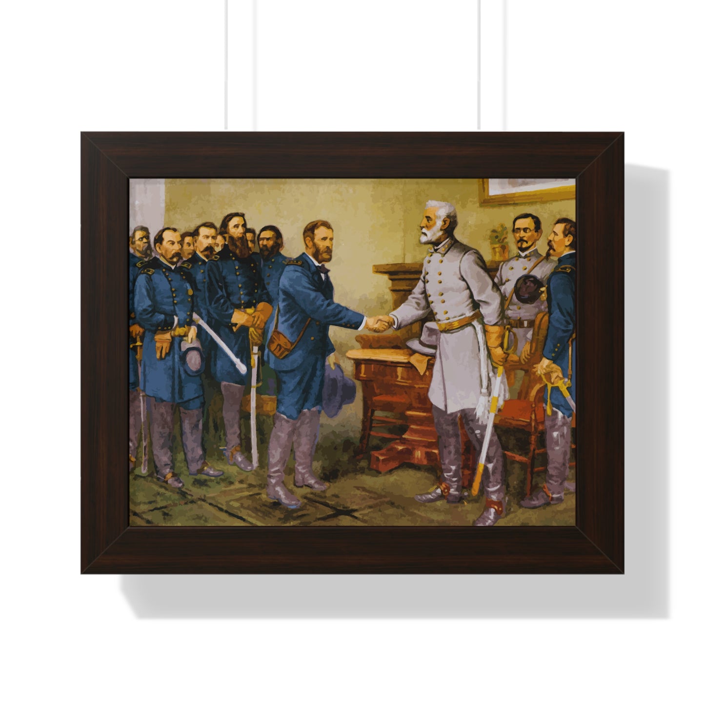 General Robert E. Lee surrenders at Appomattox Court House Framed Painting Poster