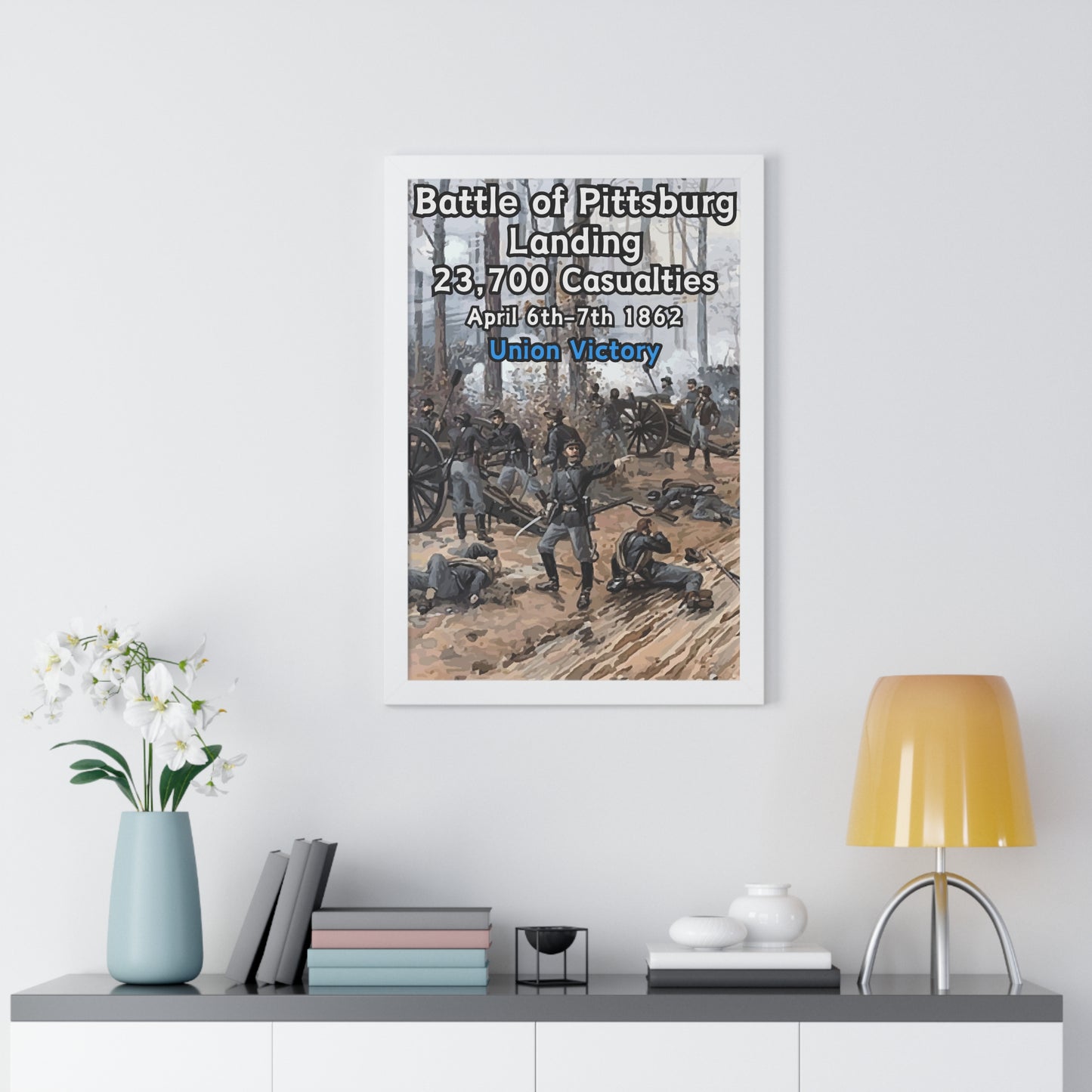 Gerahmtes Poster Historische Schlacht von Pittsburg Landing