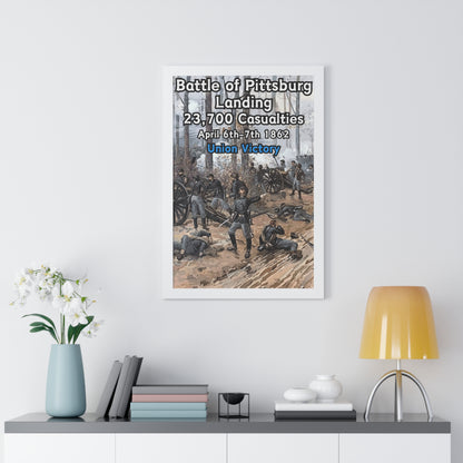 Gerahmtes Poster Historische Schlacht von Pittsburg Landing