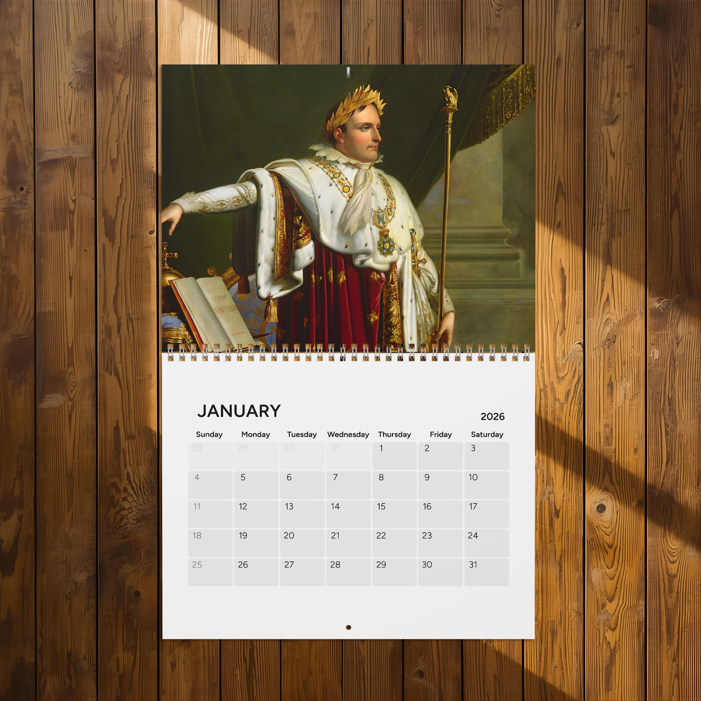 Napoleon Portrait 2026 (Grid Style) Calendar