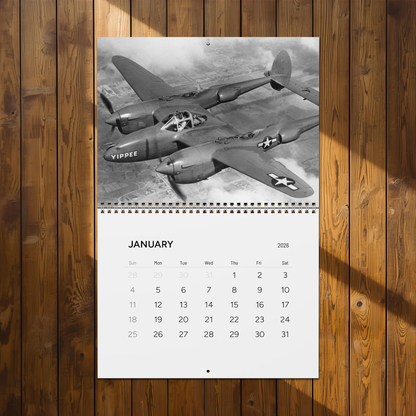 Vintage Black and White World War 2 Aircraft Calendar